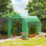 Galvanised Steel Frame Garden Greenhouse 196cm Wide With 6 Windows - Velmora