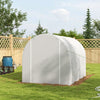 Galvanised Steel Frame Garden Greenhouse 196cm Wide With 6 Windows - Velmora