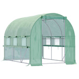 Galvanised Steel Frame Garden Greenhouse 200cm Wide With 6 Windows - Velmora