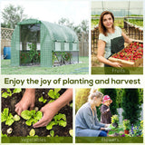 Galvanised Steel Frame Garden Greenhouse 200cm Wide With 6 Windows - Velmora