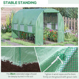 Galvanised Steel Frame Garden Greenhouse 200cm Wide With 6 Windows - Velmora