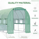 Galvanised Steel Frame Garden Greenhouse 200cm Wide With 6 Windows - Velmora