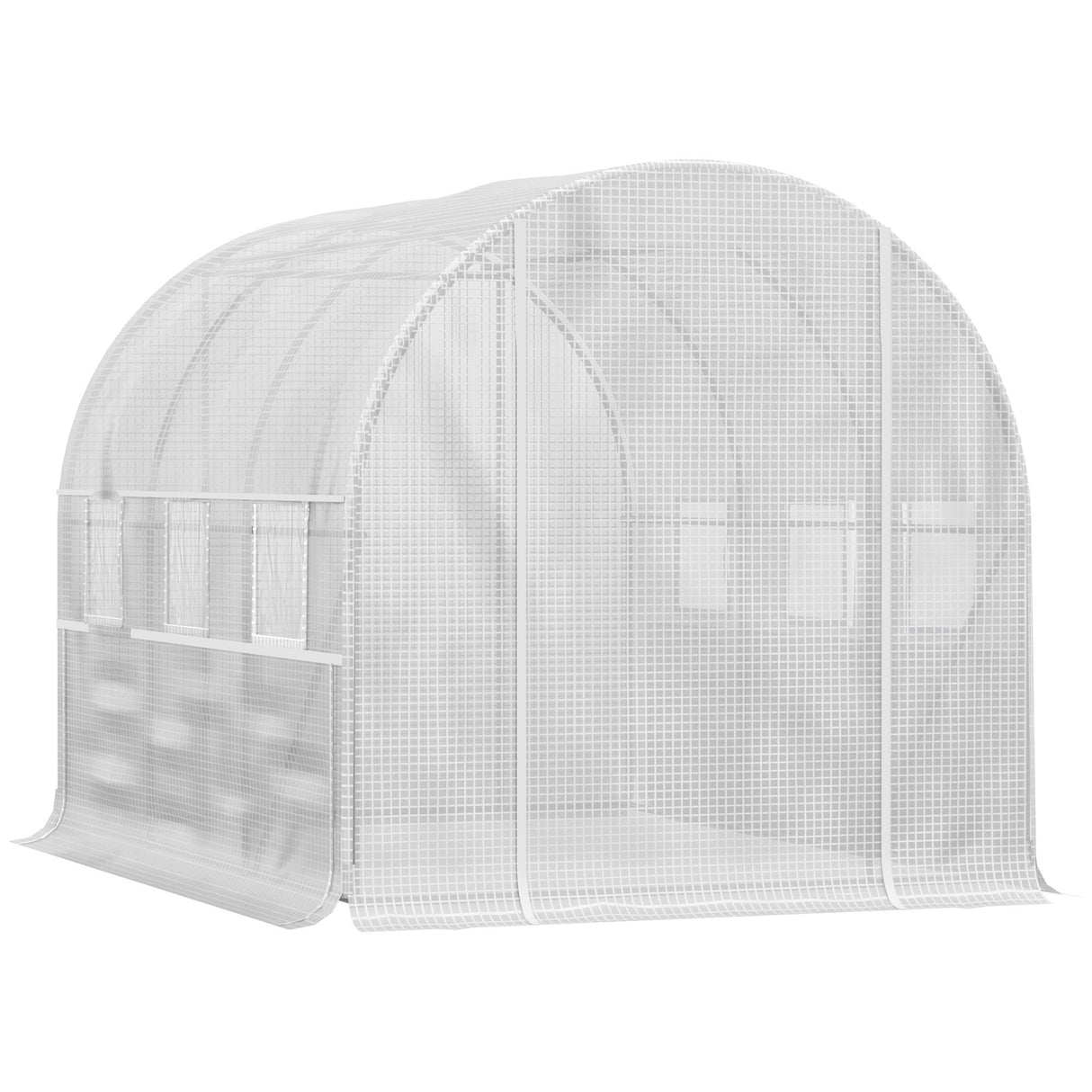 Galvanised Steel Frame Garden Greenhouse 200cm Wide With 6 Windows - Velmora