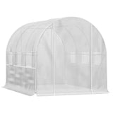Galvanised Steel Frame Garden Greenhouse 200cm Wide With 6 Windows - Velmora