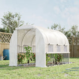 Galvanised Steel Frame Garden Greenhouse 200cm Wide With 6 Windows - Velmora