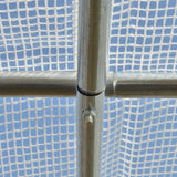 Galvanised Steel Frame Garden Greenhouse 200cm Wide With 6 Windows - Velmora