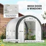 Galvanised Steel Frame Garden Greenhouse 296cm Length - Velmora