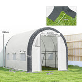 Galvanised Steel Frame Garden Greenhouse 296cm Length - Velmora