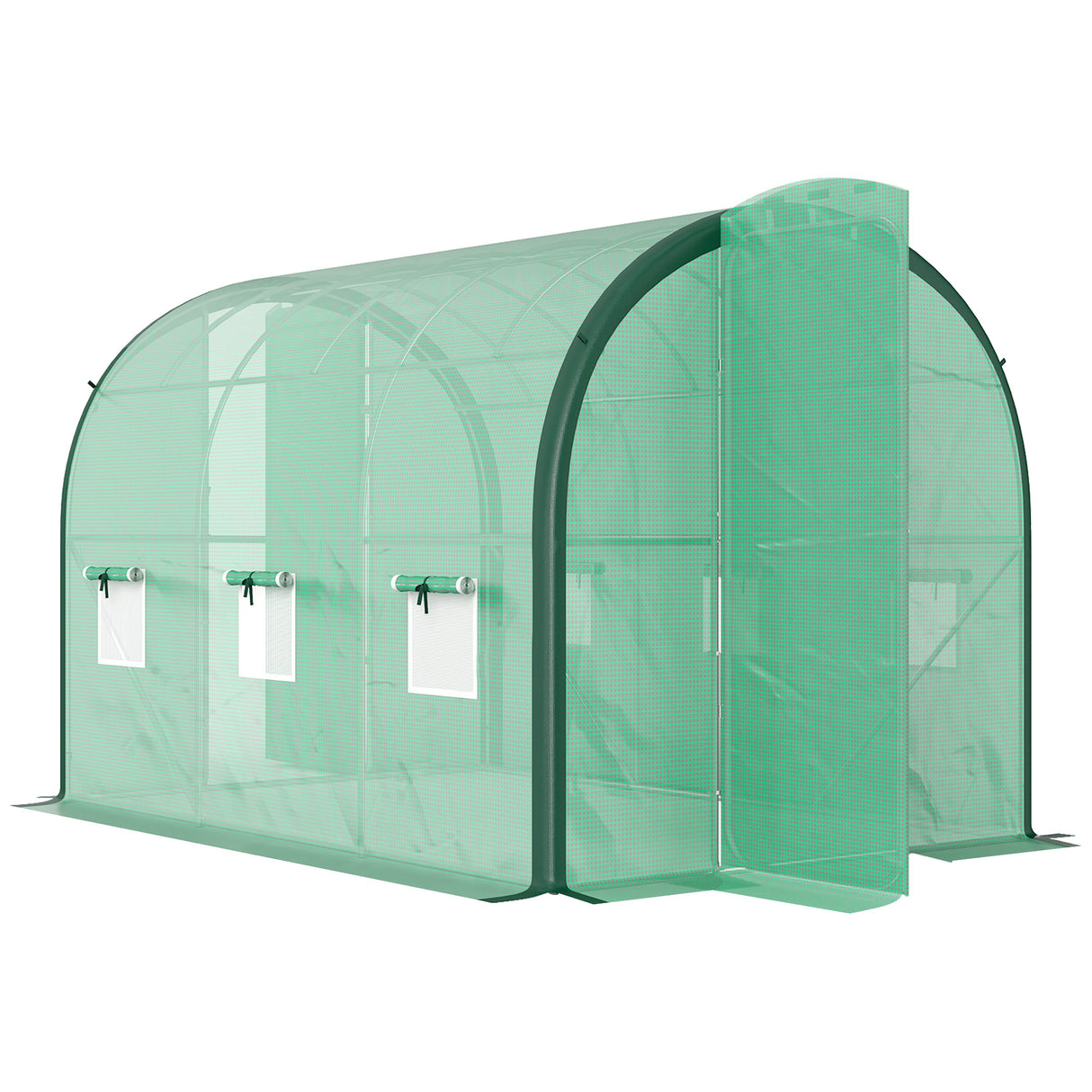 Galvanised Steel Frame Garden Greenhouse 300cm Length - Velmora