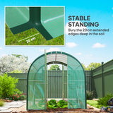 Galvanised Steel Frame Garden Greenhouse 300cm Length - Velmora