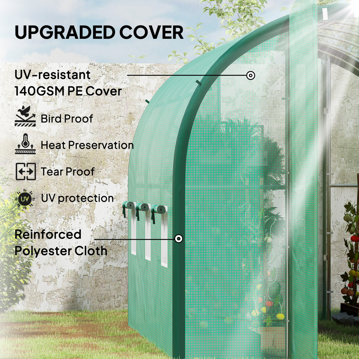 Galvanised Steel Frame Garden Greenhouse 300cm Length - Velmora
