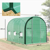 Galvanised Steel Frame Garden Greenhouse 300cm Length - Velmora
