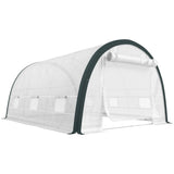 Galvanised Steel Frame Garden Greenhouse 396cm Length - Velmora
