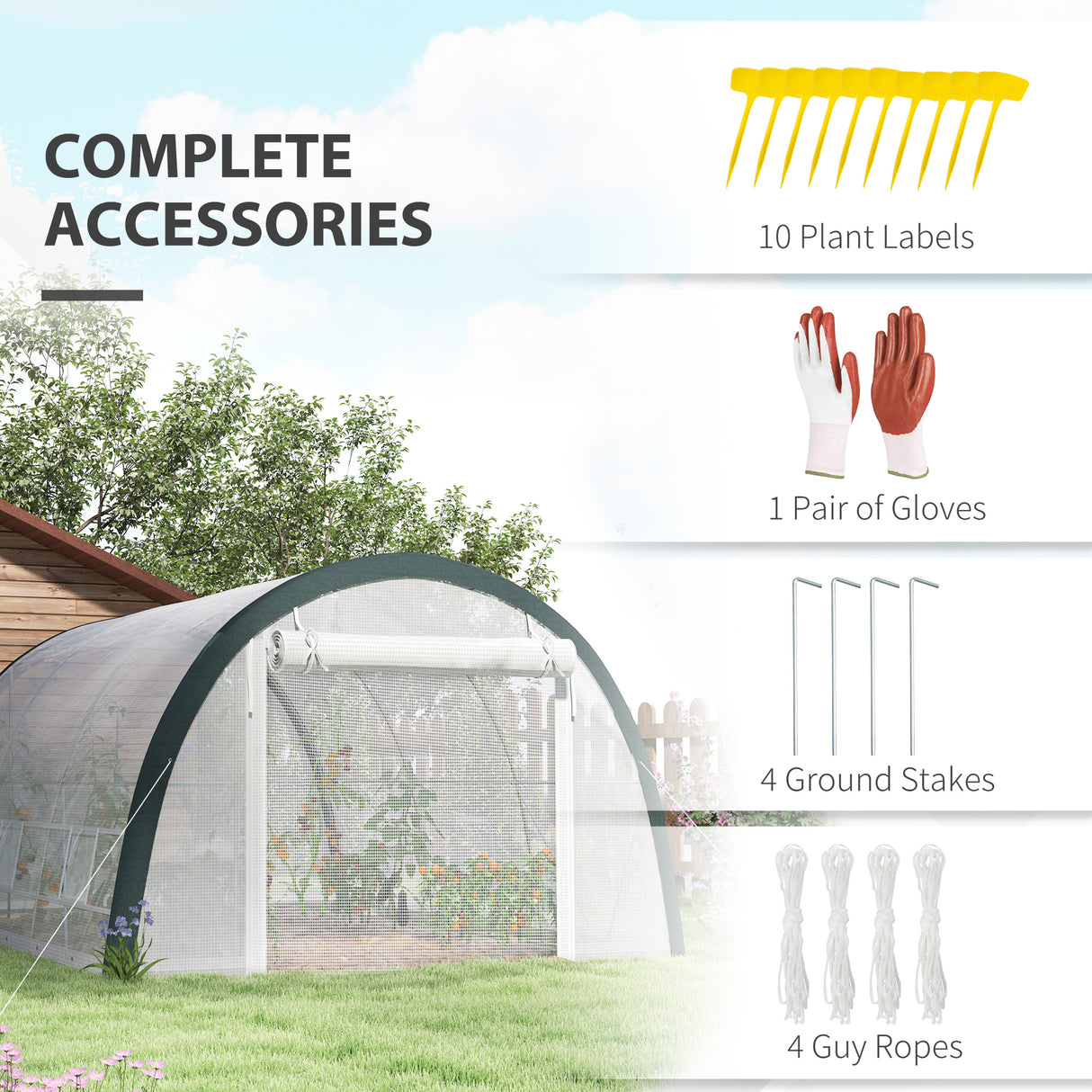 Galvanised Steel Frame Garden Greenhouse 396cm Length - Velmora