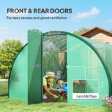 Galvanised Steel Frame Garden Greenhouse 400cm Length - Velmora