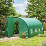 Galvanised Steel Frame Garden Greenhouse 400cm Length - Velmora