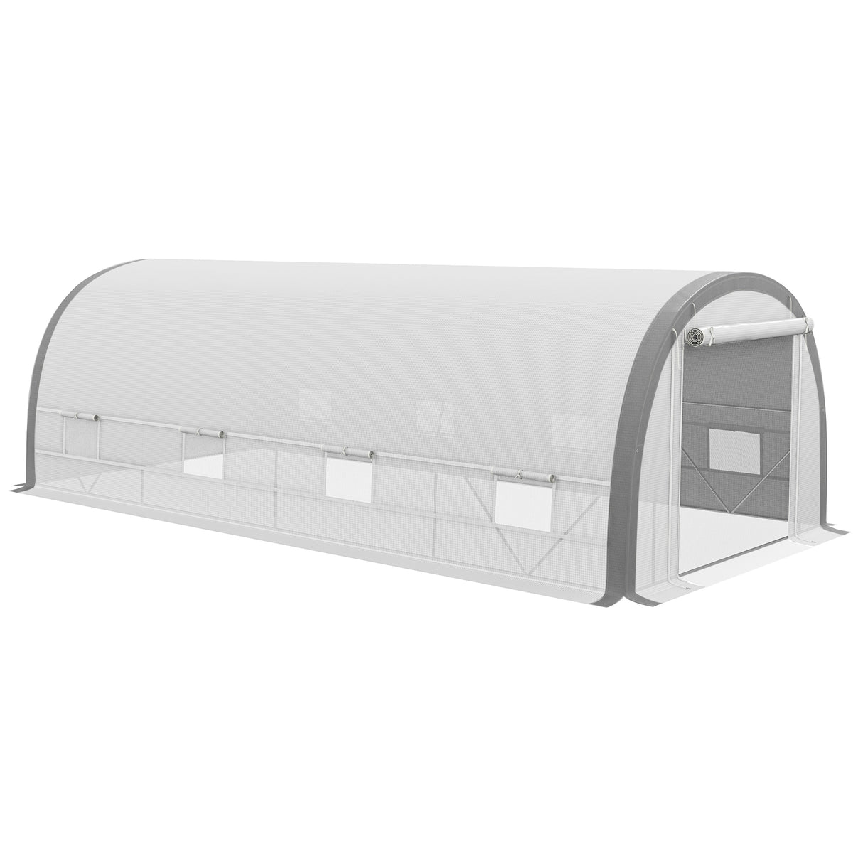 Galvanised Steel Frame Garden Greenhouse 591cm Length - Velmora