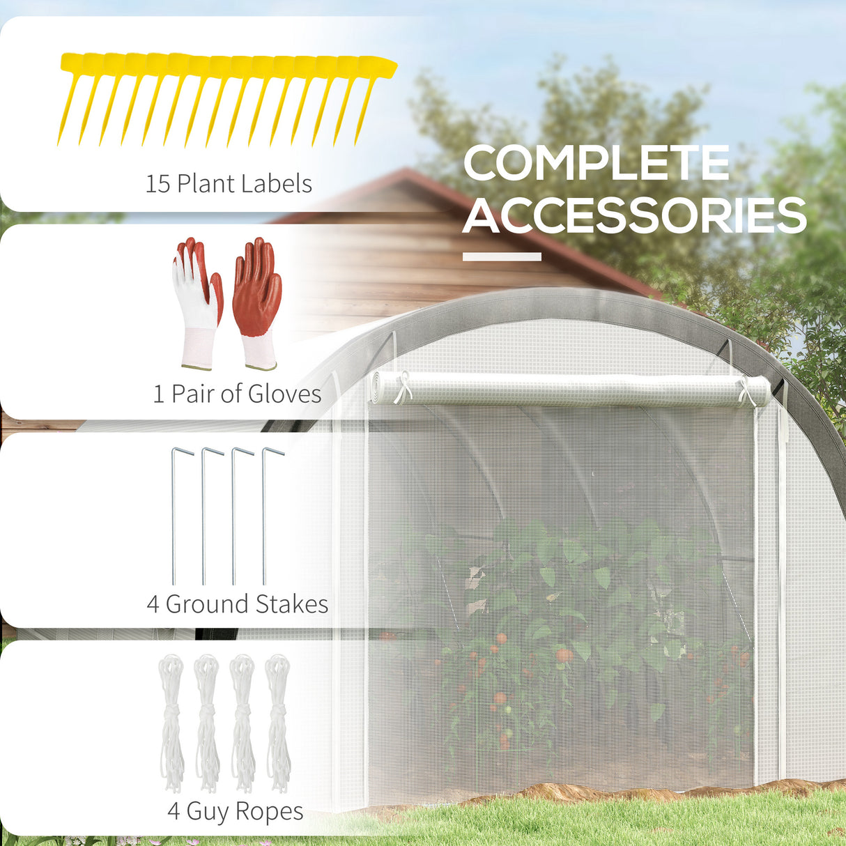 Galvanised Steel Frame Garden Greenhouse 591cm Length - Velmora