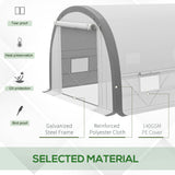 Galvanised Steel Frame Garden Greenhouse 591cm Length - Velmora
