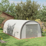 Galvanised Steel Frame Garden Greenhouse 591cm Length - Velmora