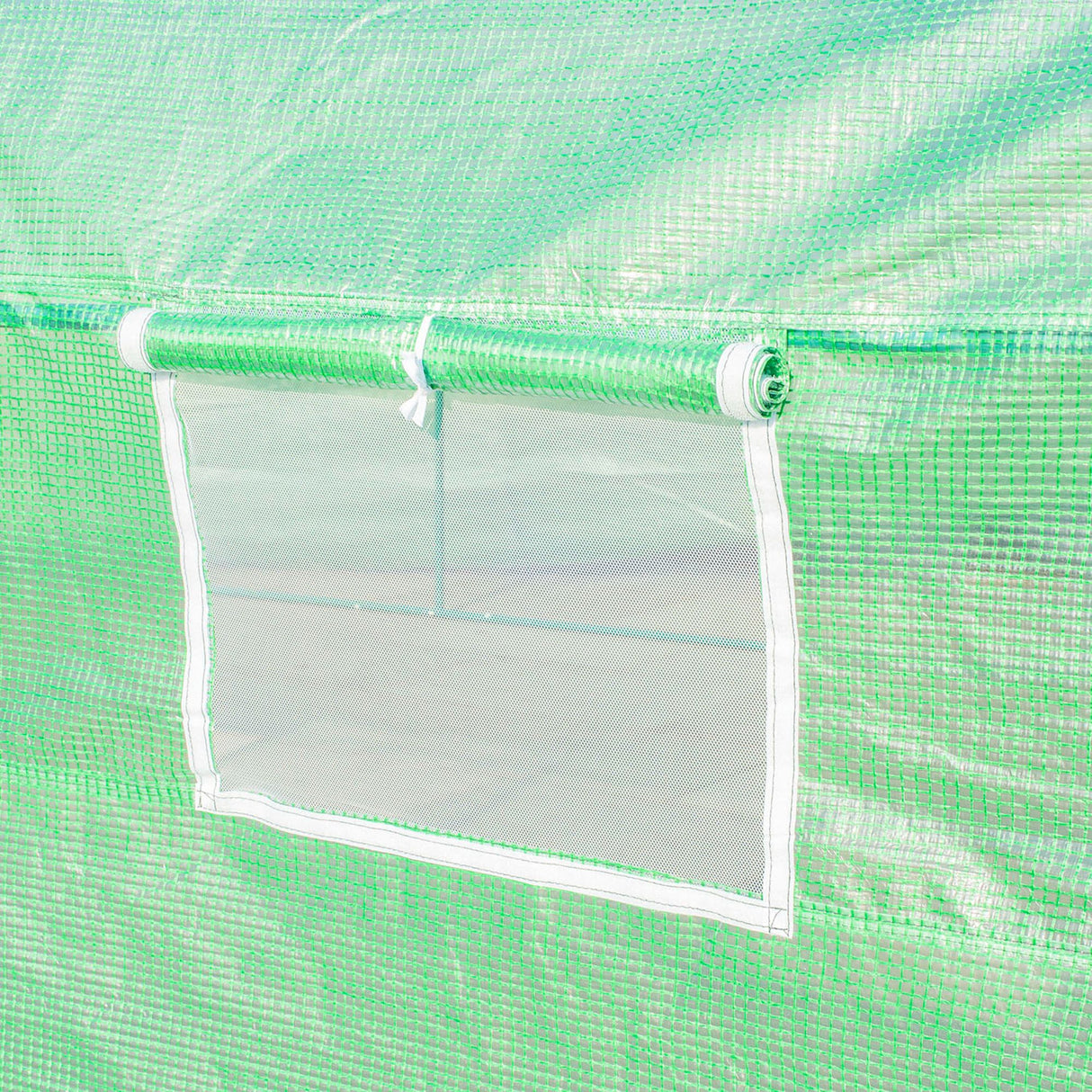 Galvanised Steel Frame Garden Greenhouse 595cm Length With 8 Mesh Windows - Velmora