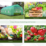 Galvanised Steel Frame Garden Greenhouse 595cm Length With 8 Mesh Windows - Velmora
