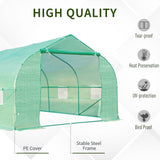 Galvanised Steel Frame Garden Greenhouse 595cm Length With 8 Mesh Windows - Velmora