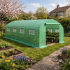 Galvanised Steel Frame Garden Greenhouse 595cm Length With 8 Mesh Windows - Velmora