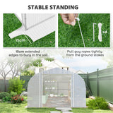 Galvanised Steel Frame Garden Greenhouse 595cm Length With 8 Mesh Windows - Velmora
