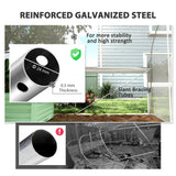 Galvanised Steel Frame Garden Greenhouse 595cm Length With 8 Mesh Windows - Velmora