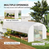Galvanised Steel Frame Garden Greenhouse 595cm Length With 8 Mesh Windows - Velmora