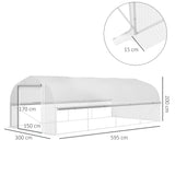 Galvanised Steel Frame Garden Greenhouse 595cm Length With 8 Mesh Windows - Velmora