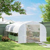 Galvanised Steel Frame Garden Greenhouse 595cm Length With 8 Mesh Windows - Velmora