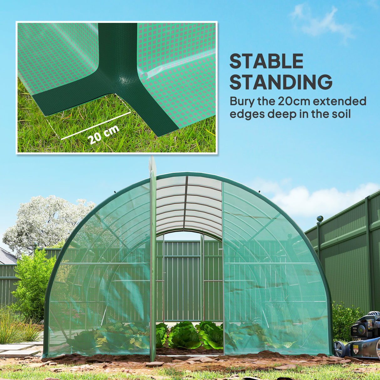 Galvanised Steel Frame Garden Greenhouse 600cm Length - Velmora