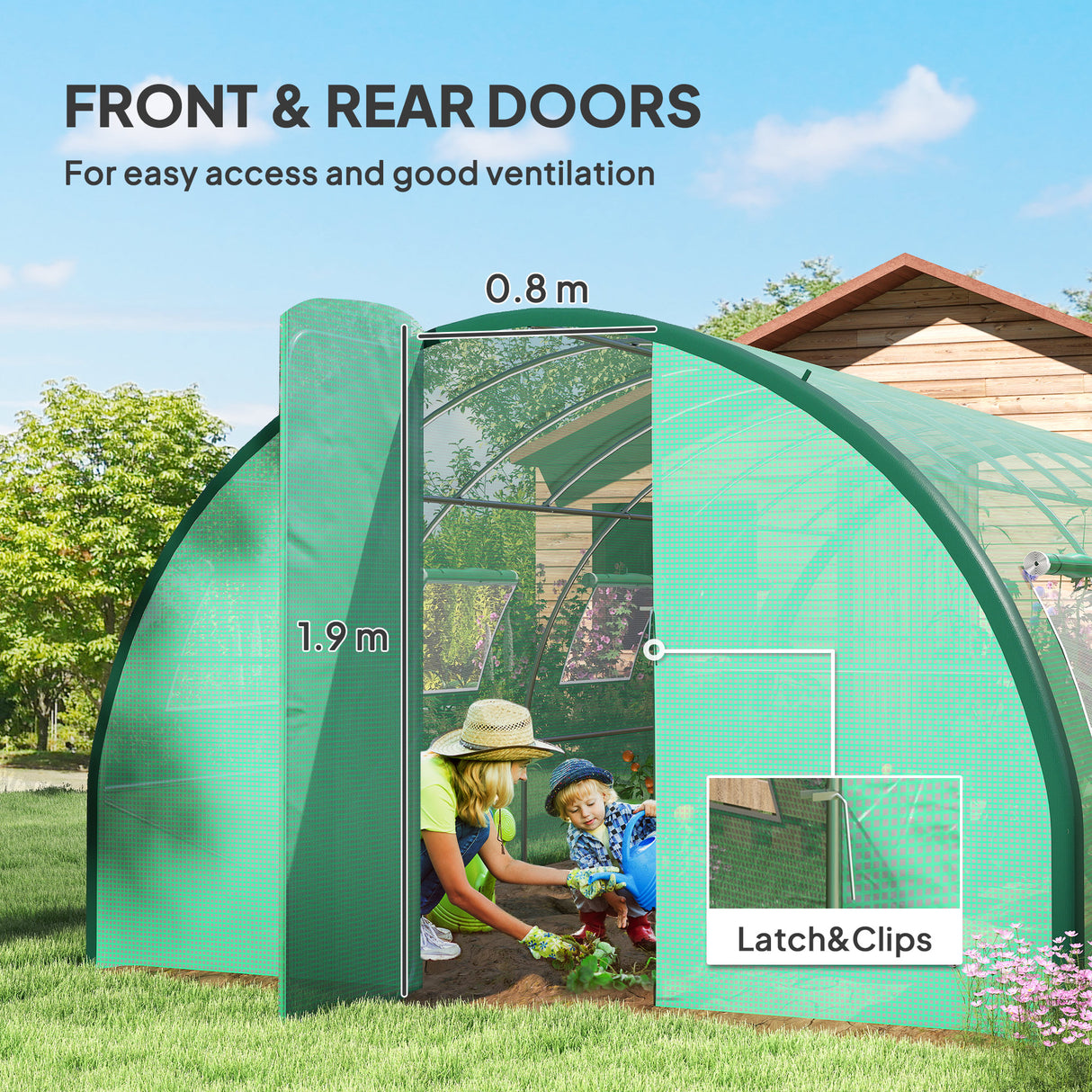 Galvanised Steel Frame Garden Greenhouse 600cm Length - Velmora