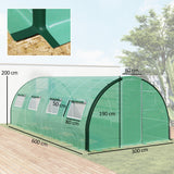 Galvanised Steel Frame Garden Greenhouse 600cm Length - Velmora