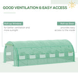 Galvanised Steel Frame Garden Polytunnel Greenhouse With 12 Windows - Velmora