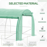 Galvanised Steel Frame Garden Polytunnel Greenhouse With 12 Windows - Velmora