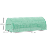 Galvanised Steel Frame Garden Polytunnel Greenhouse With 12 Windows - Velmora