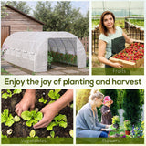 Galvanised Steel Frame Garden Polytunnel Greenhouse With 12 Windows - Velmora