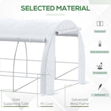 Galvanised Steel Frame Garden Polytunnel Greenhouse With 12 Windows - Velmora