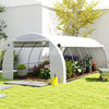 Galvanised Steel Frame Garden Polytunnel Greenhouse With 12 Windows - Velmora