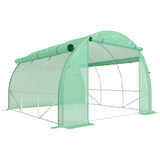 Galvanised Steel Frame Garden Polytunnel Greenhouse With 6 Windows - Velmora