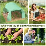 Galvanised Steel Frame Garden Polytunnel Greenhouse With 6 Windows - Velmora
