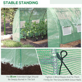 Galvanised Steel Frame Garden Polytunnel Greenhouse With 6 Windows - Velmora