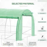 Galvanised Steel Frame Garden Polytunnel Greenhouse With 6 Windows - Velmora