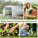 Galvanised Steel Frame Garden Polytunnel Greenhouse With 6 Windows - Velmora