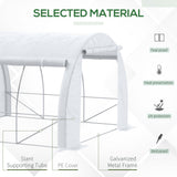 Galvanised Steel Frame Garden Polytunnel Greenhouse With 6 Windows - Velmora