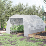 Galvanised Steel Frame Garden Polytunnel Greenhouse With 6 Windows - Velmora