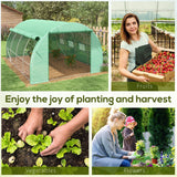 Galvanised Steel Frame Garden Polytunnel Greenhouse With 8 Windows - Velmora